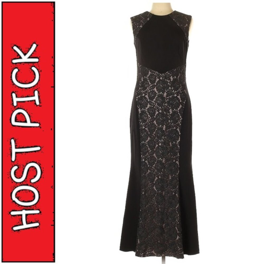 Nha Khanh Black Lace Mermaid Gown Size 10 Classic Retro Formal Evening Dress